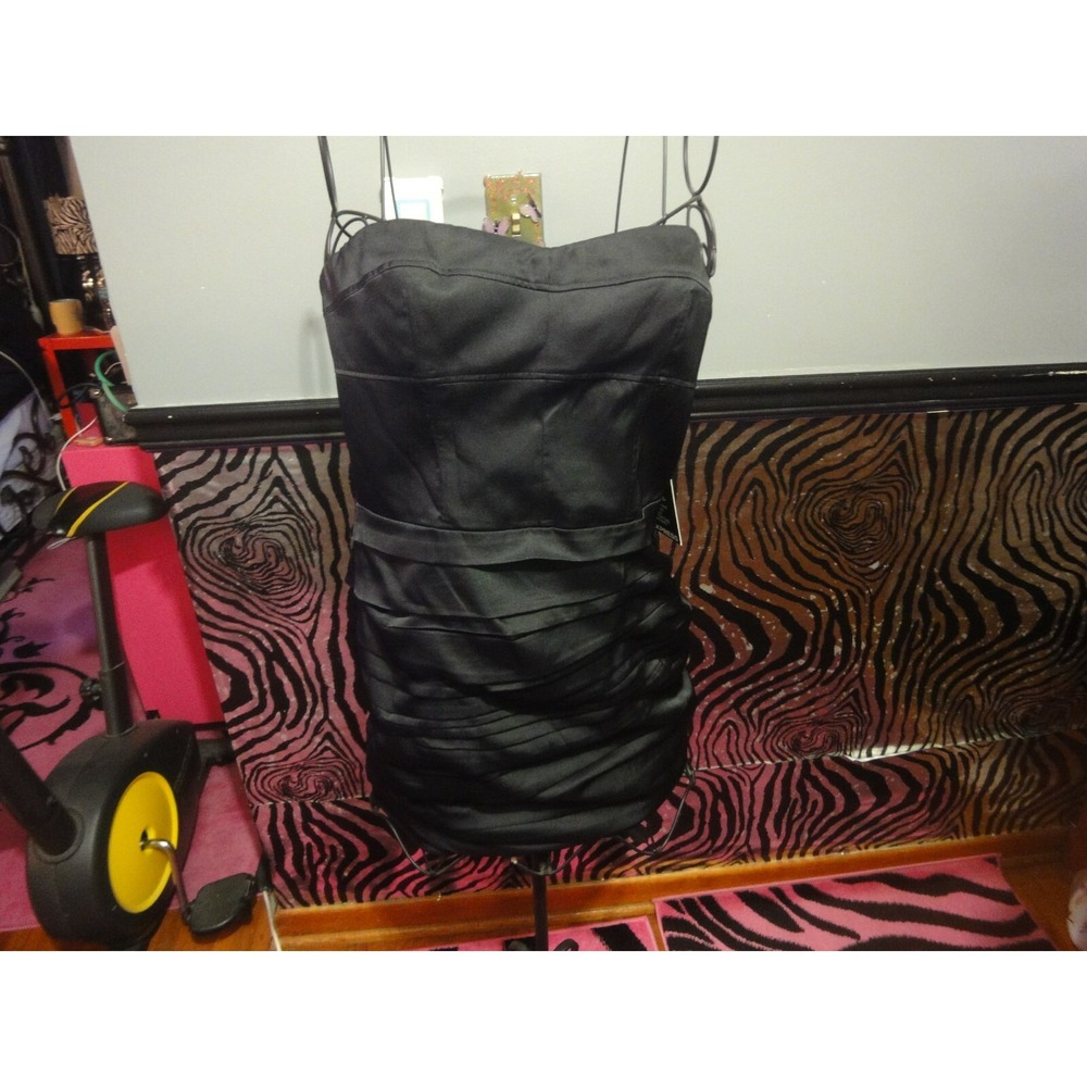 Express 12 black evening Prom‎ strapless mini dress NWT